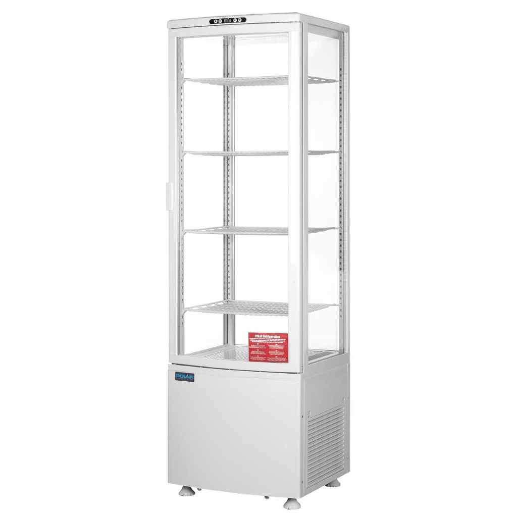 Vitrine réfrigérée porte incurvée Polar Série C blanche 235L