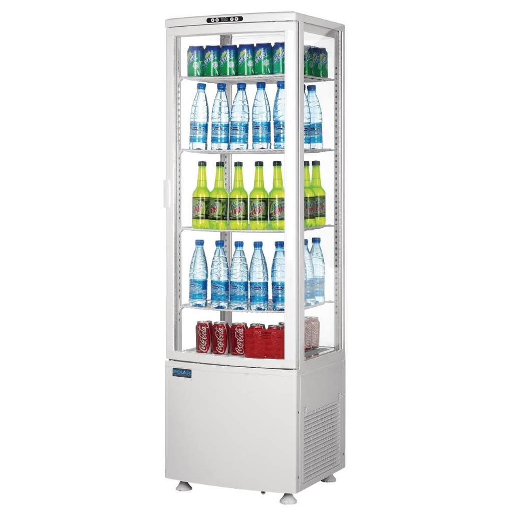 Vitrine réfrigérée porte incurvée Polar Série C blanche 235L