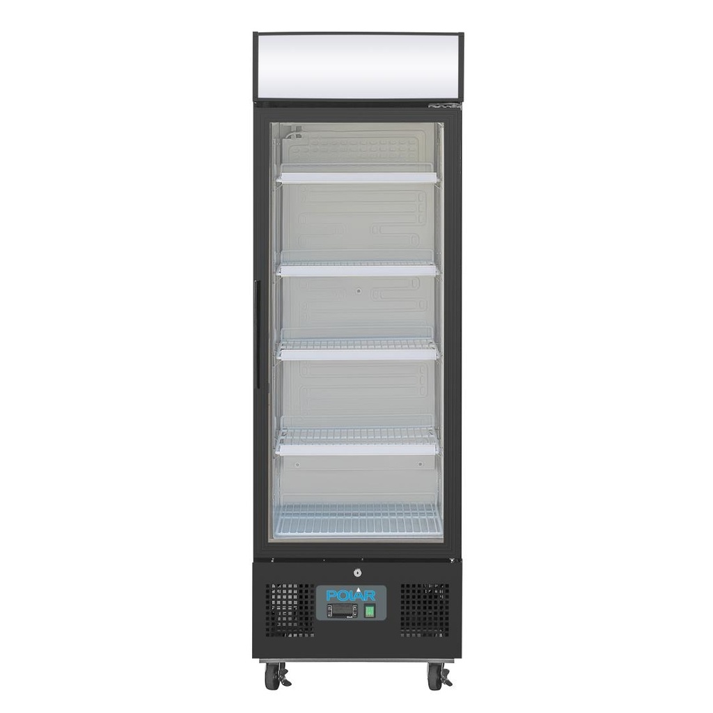 Vitrine réfrigérée positive avec caisson lumineux Polar Série G 218L noire