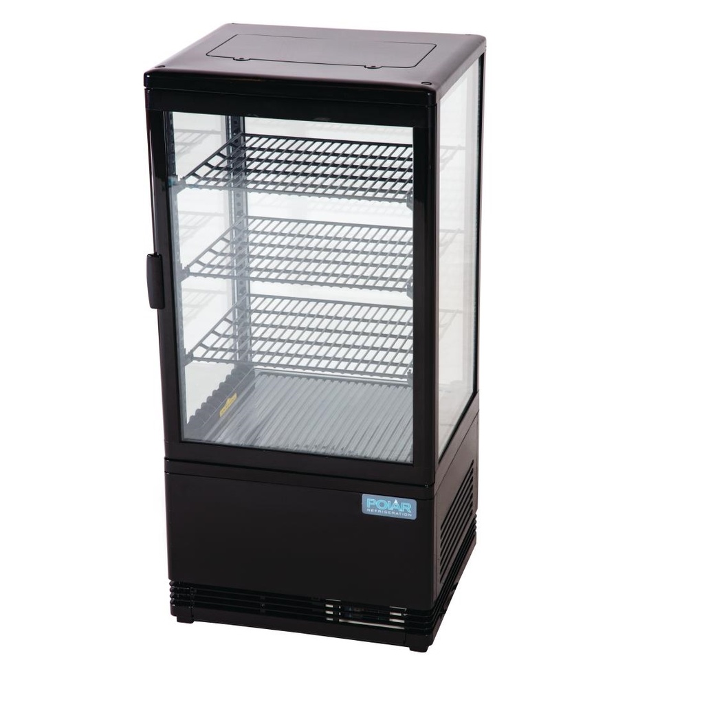 Vitrine réfrigérée positive noire Polar Série C 68L