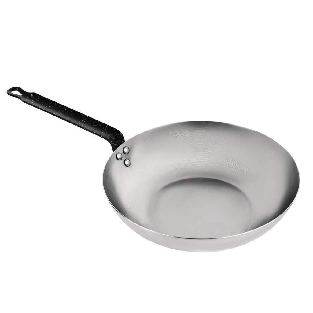 Wok en acier carbone Vogue 280mm