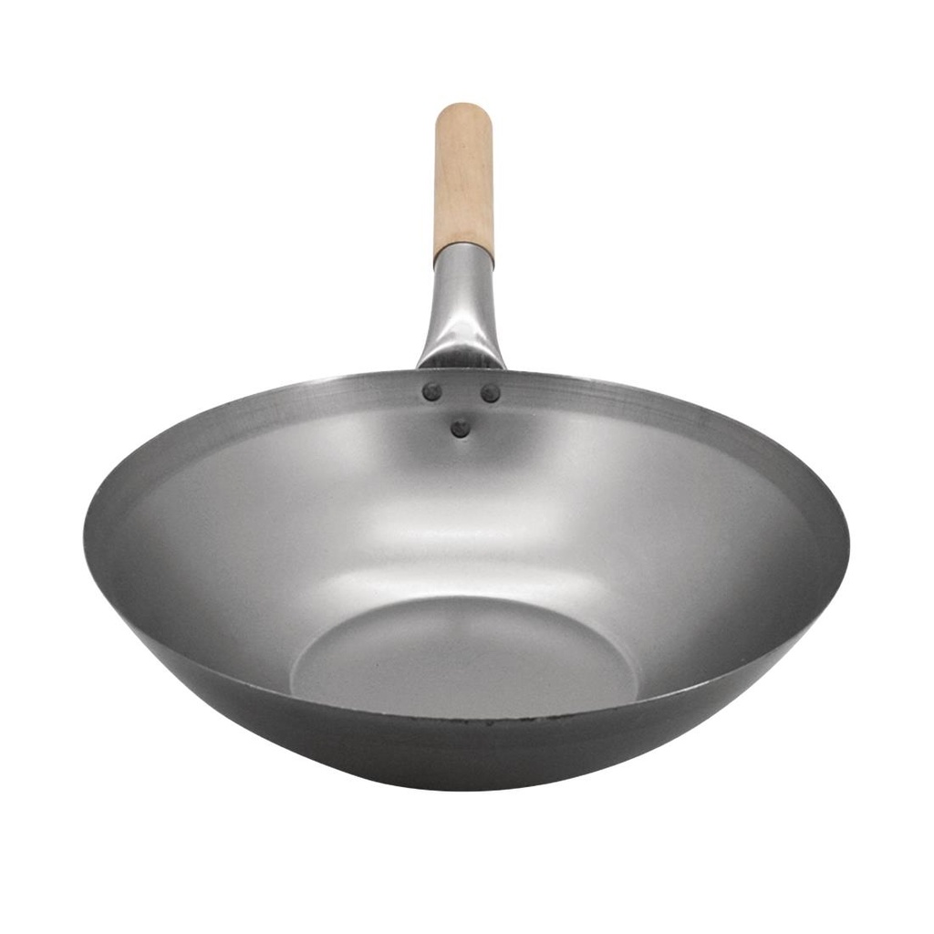 Wok en acier doux Vogue 33 cm