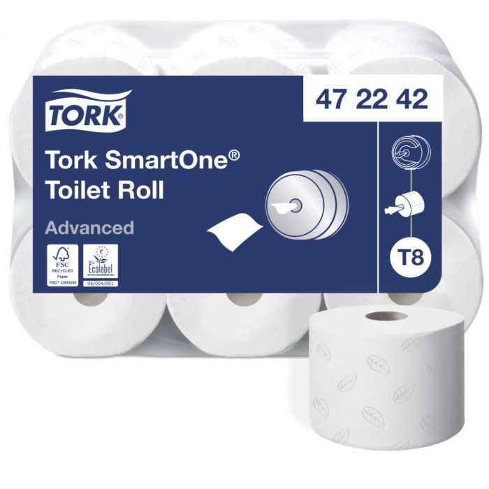 Rouleau de papier toilette à alimentation centrale Tork Classic T8 Smart One (Lot de 6)