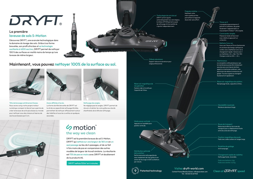 AUTOLAVEUSE DRYFT motorscrubber s motion + 2 batteries