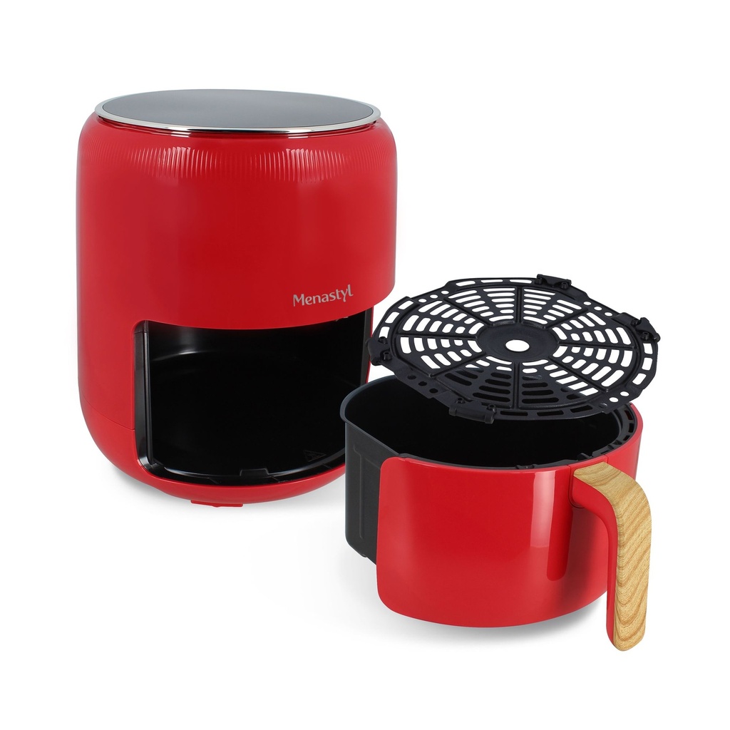 Menastyl - Friteuse A Air Chaud 4.5l Colorama Magenta Poignee Finition Bois