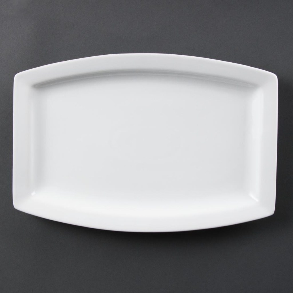 Assiette rectangulaire Olympia Whiteware 320mm (Lot de 6)