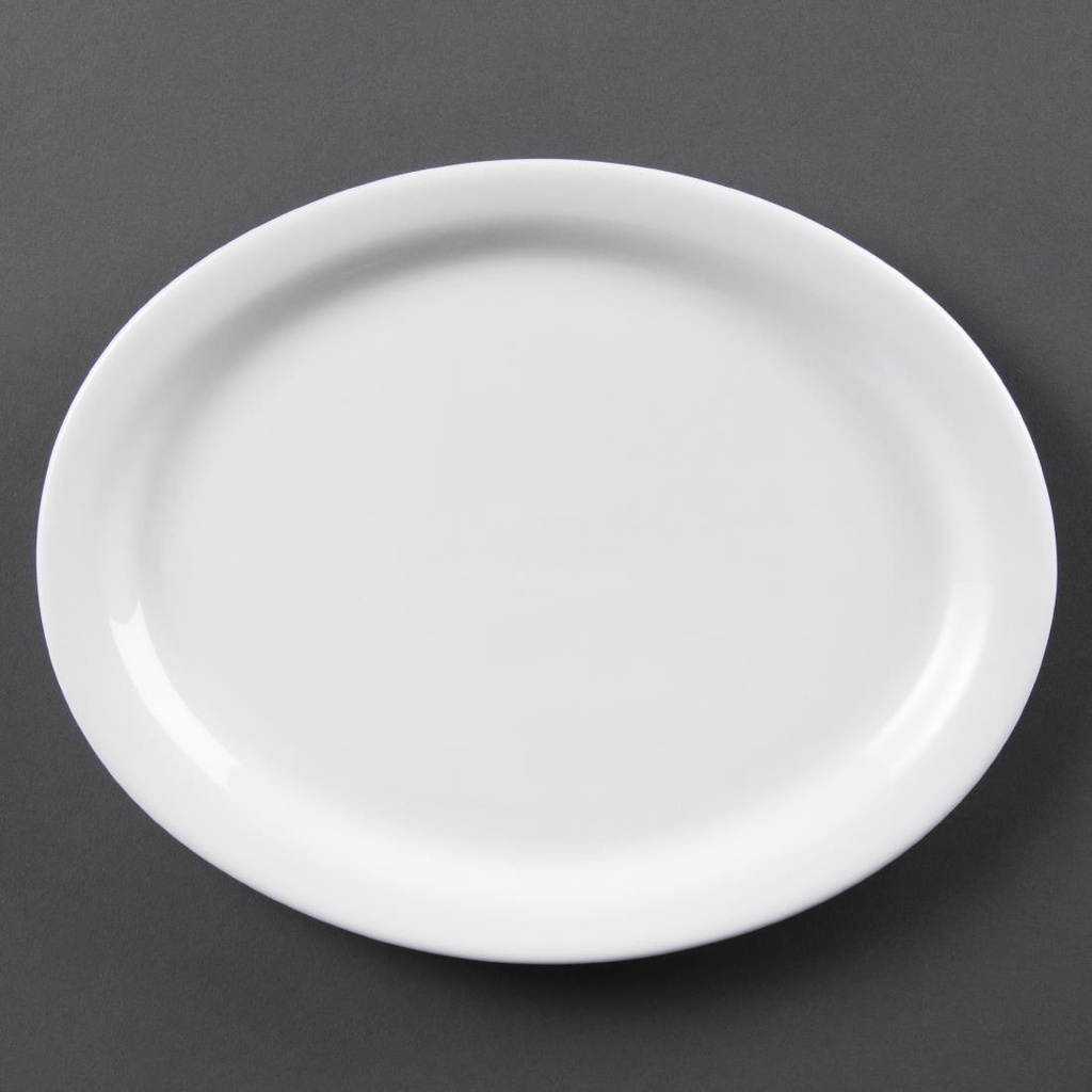 Assiettes ovales blanches Olympia 250mm (Lot de 6)