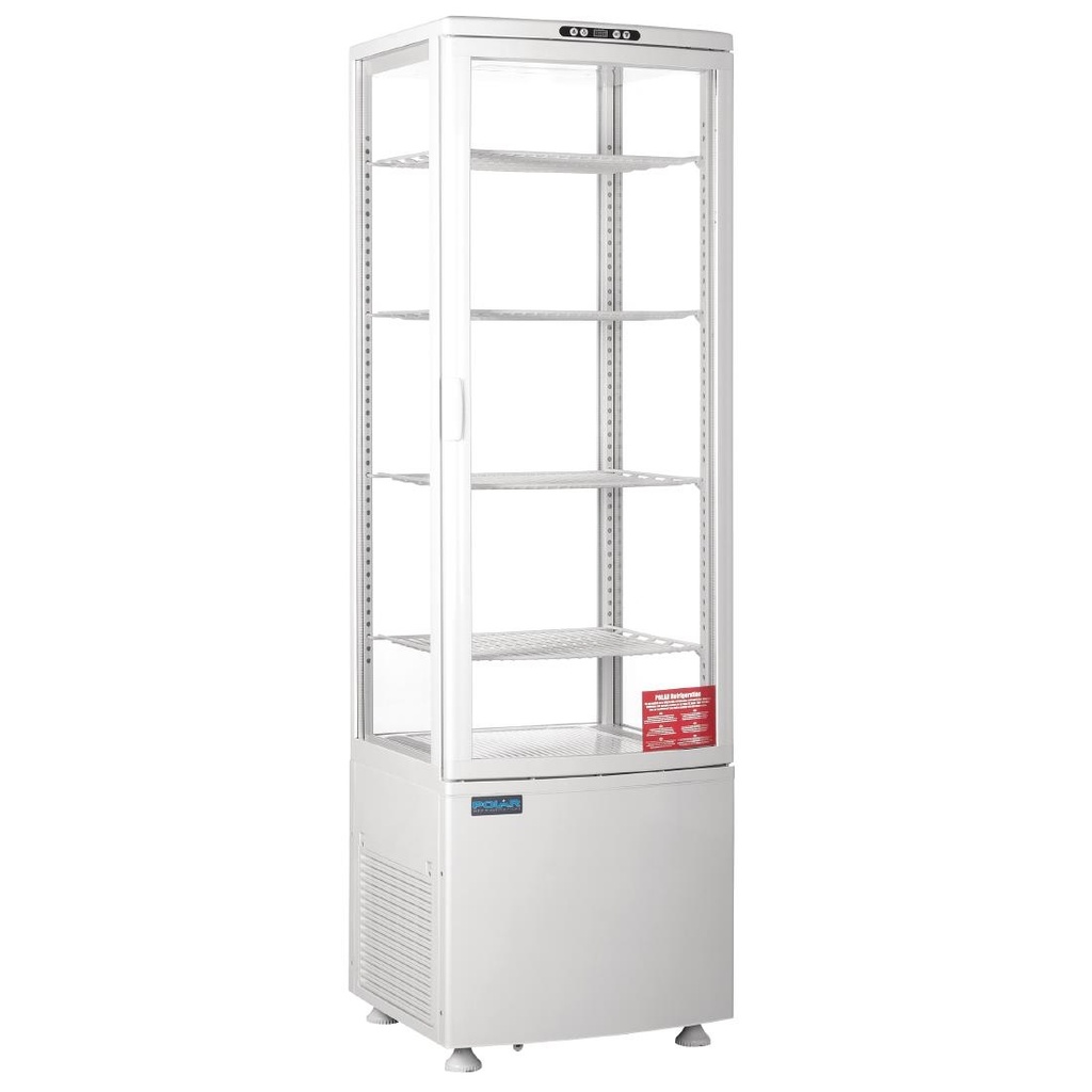 Vitrine réfrigérée porte incurvée Polar Série C blanche 235L