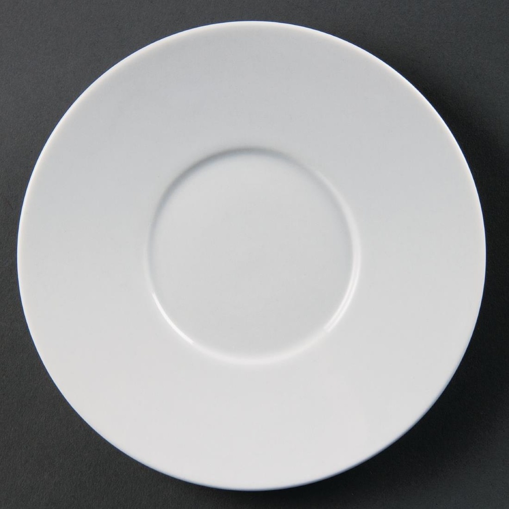 Soucoupes élégantes Olympia Whiteware 148mm (Lot de 12)