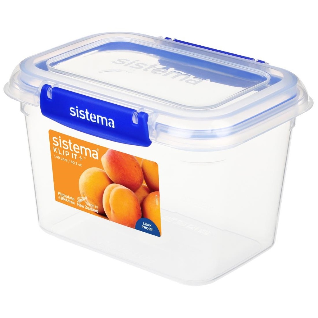 Boîte alimentaire rectangulaire Sistema Klip It Plus 1,49L