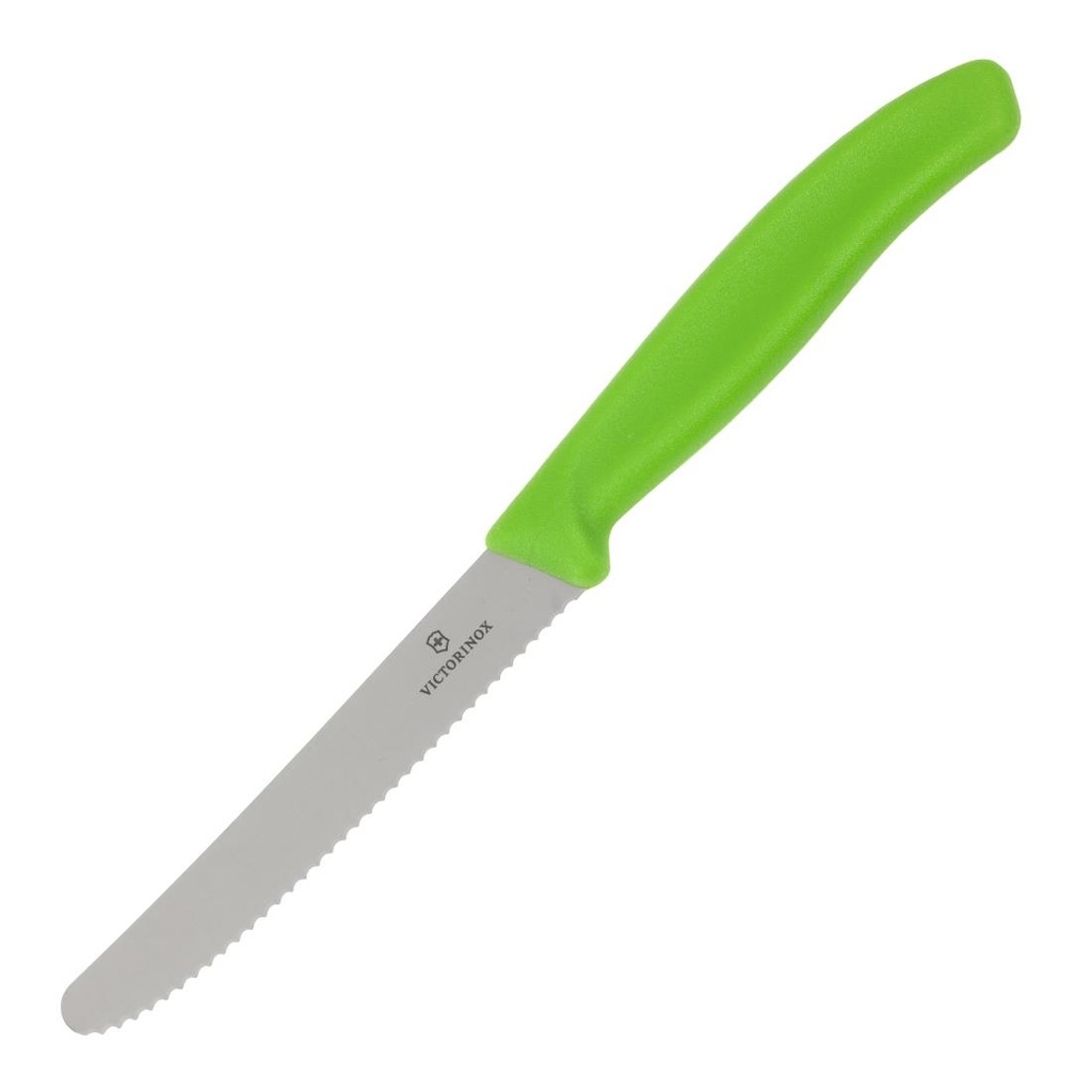 Couteau à tomate lame dentée Victorinox vert 11cm