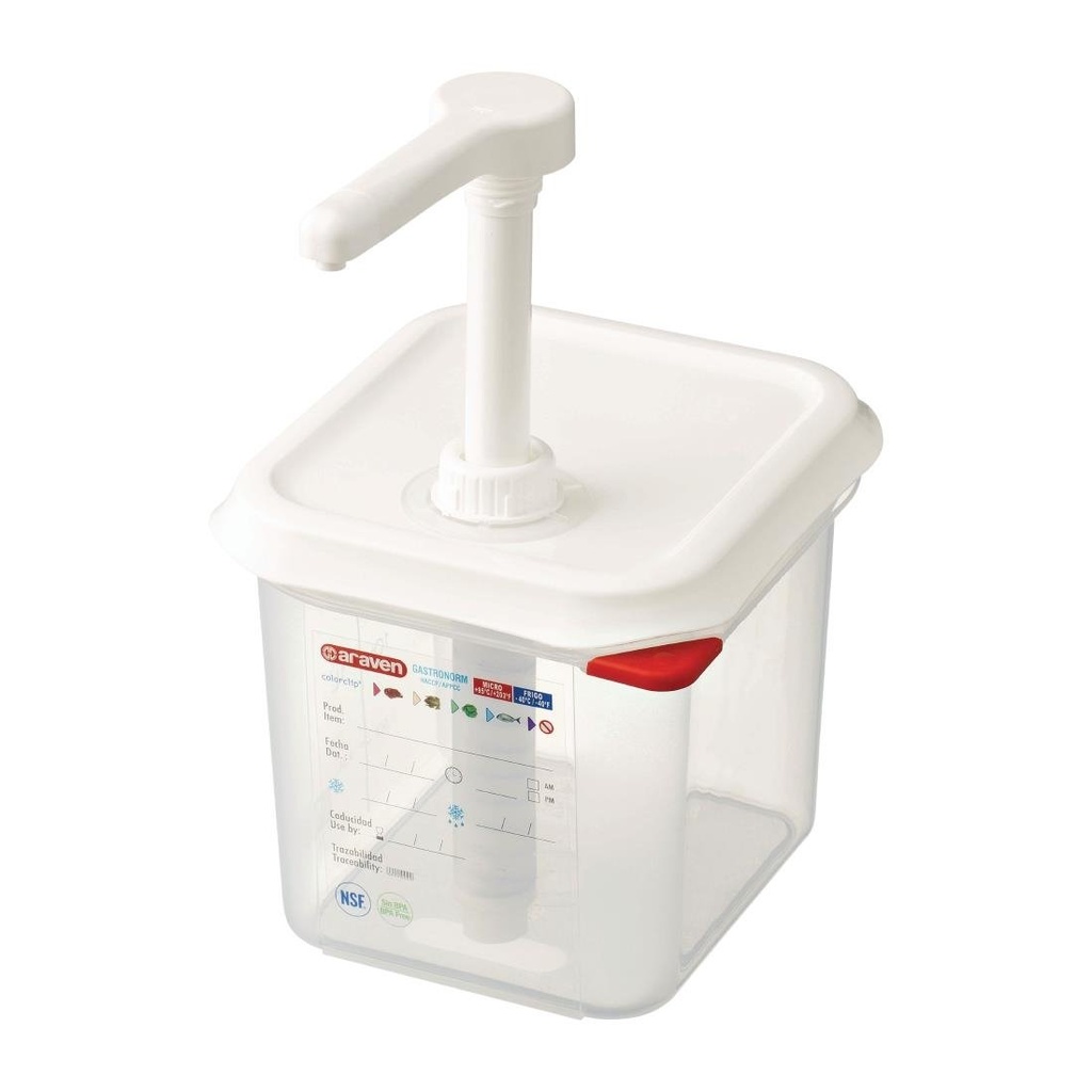 Distributeur de sauce Araven GN 1/6 transparent 2.6L