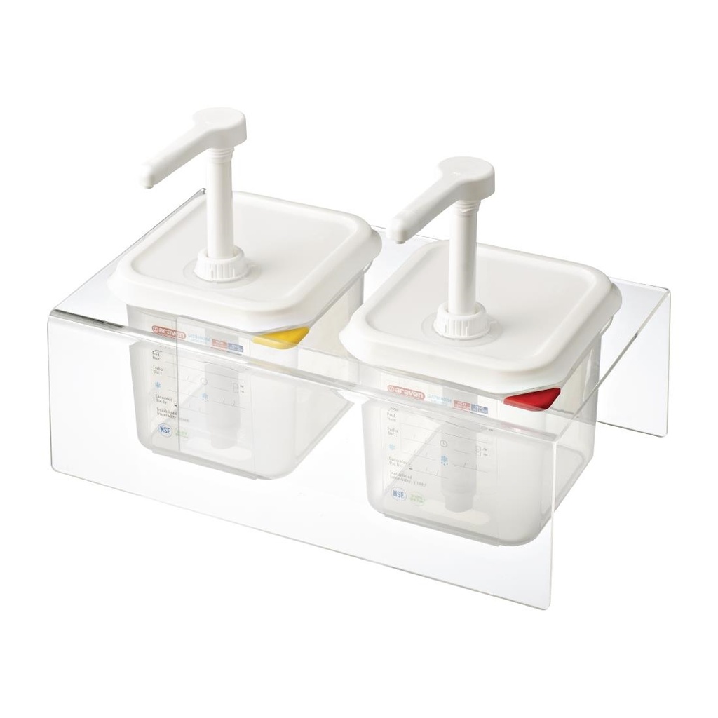 Lot de 2 distributeurs de sauce Araven GN 1/6 transparents 2.6L