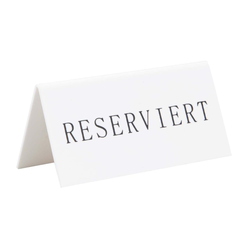 Chevalets table réservée Securit "Reserviert" (lot de 5)