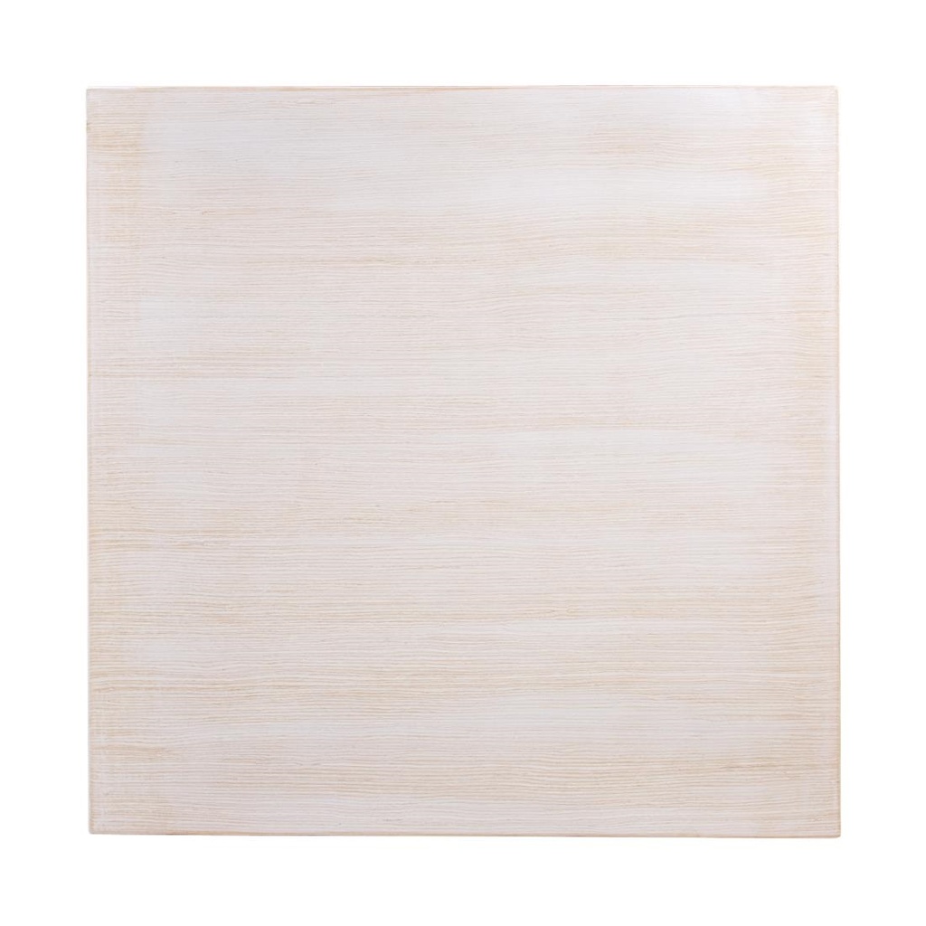 Plateau de table carré pré-percé vintage blanc Bolero 700mm
