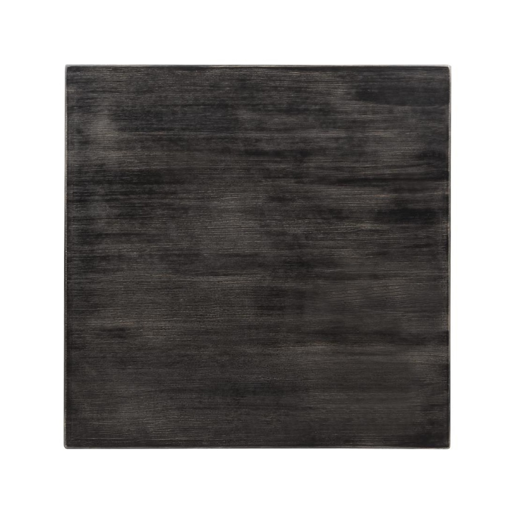 Plateau de table carré pré-percé vintage noir Bolero 700mm