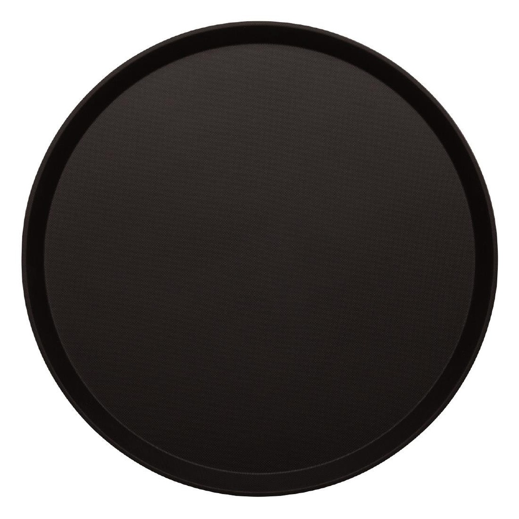 Plateau rond fibre de verre antidérapant Treadlite Cambro noir 35,5 cm