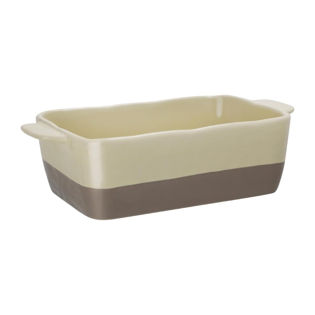 Plat à rôtir rectangulaire crème et taupe Olympia 2,5L