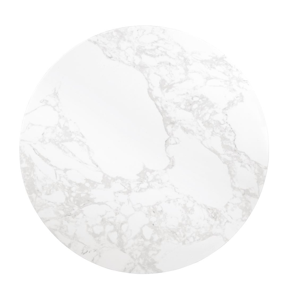 Plateau de table rond effet marbre Bolero blanc 600mm