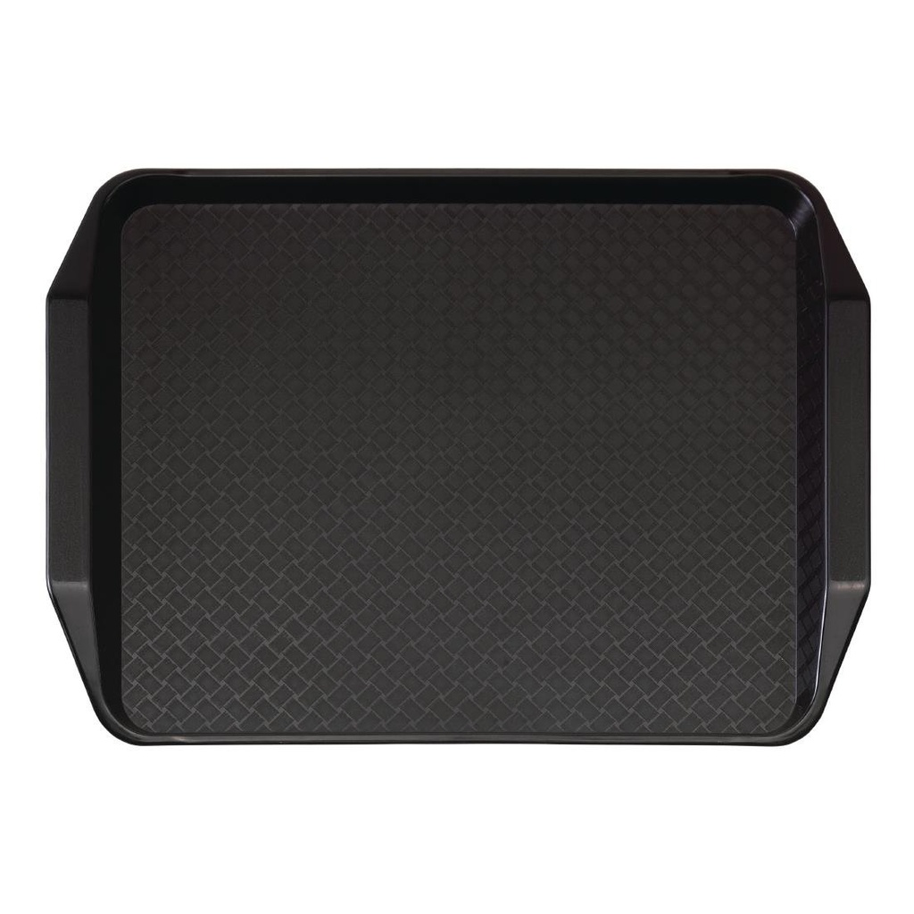 Plateau rectangulaire avec poignées en polypropylène Fast Food Cambro noir 43 cm