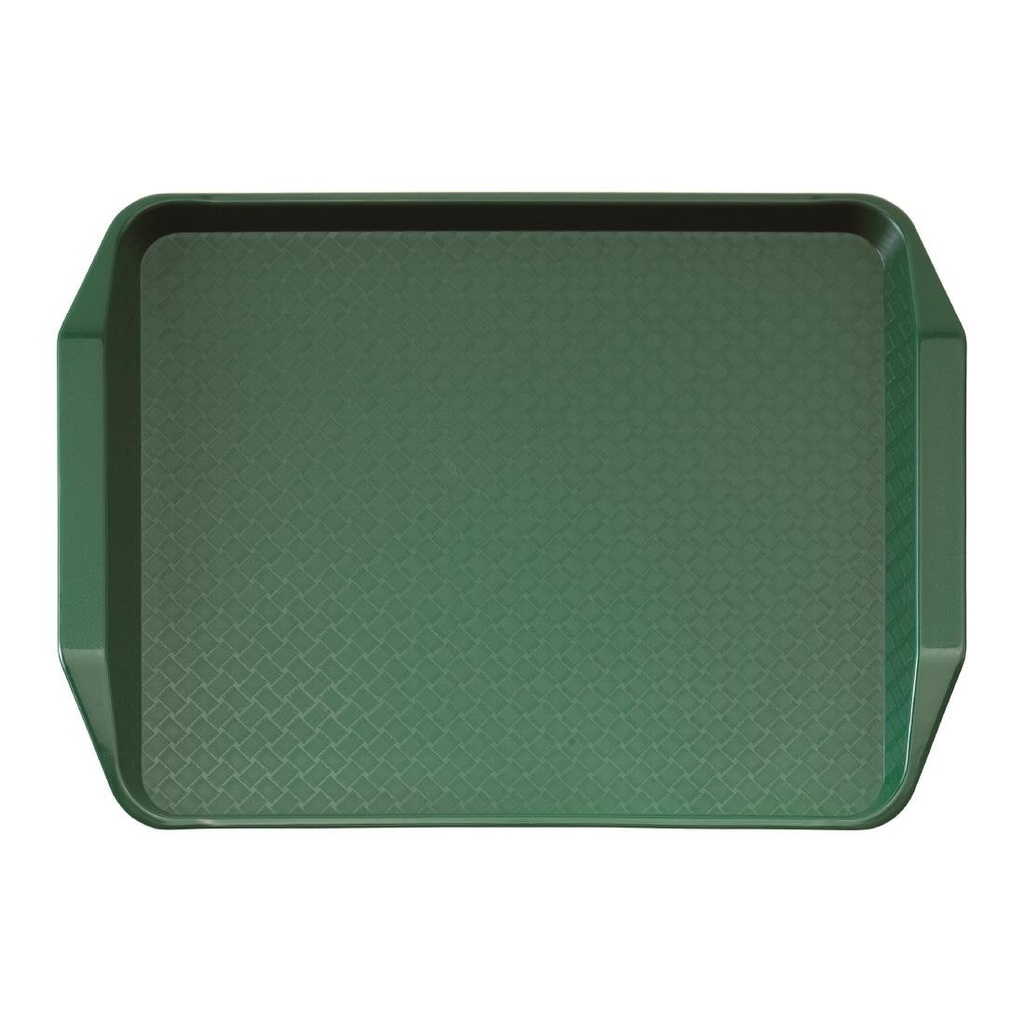 Plateau rectangulaire avec poignées en polypropylène Fast Food Cambro vert 43 cm