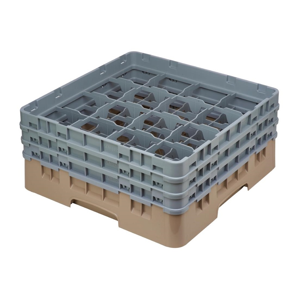 Casier à verres 16 compartiments Camrack Cambro beige hauteur max 174mm