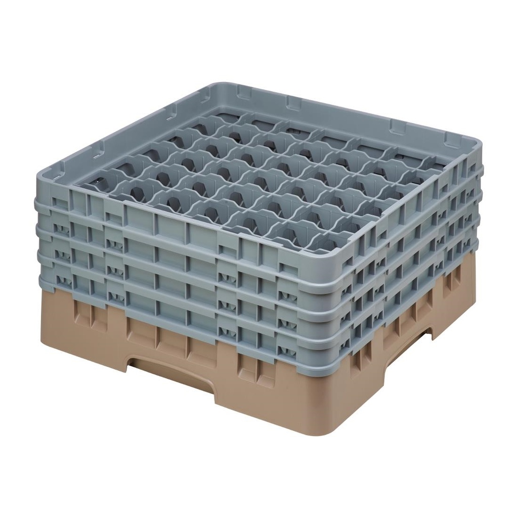 Casier à verres 49 compartiments Camrack Cambro beige hauteur max 215mm