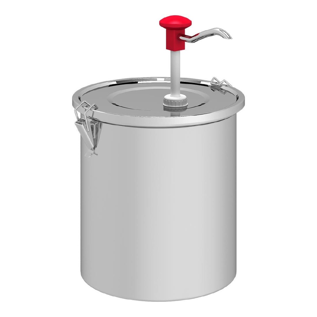 Distributeur de sauce 5 litres à poussoir en inox 18/10 Gastro M