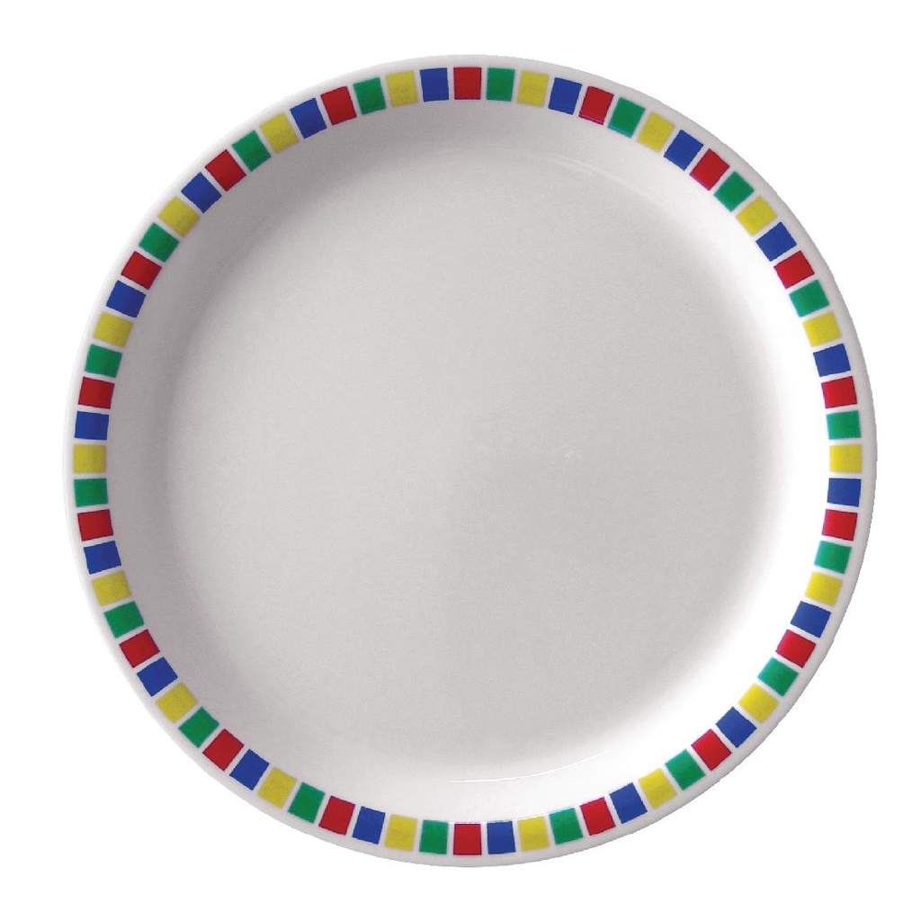 Assiettes en mélamine Olympia Kristallon Fairground 230mm (Lot de 12)