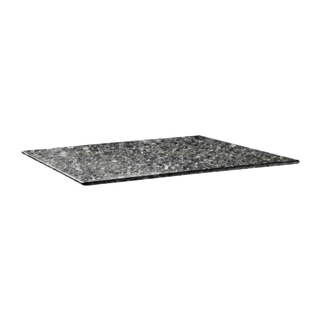 Plateau de table rectangulaire Topalit Smartline 120x80cm granite noir