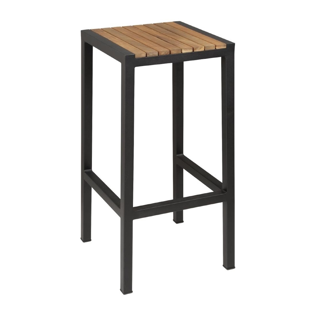 Tabourets de bar en acier et acacia Bolero (lot de 2)