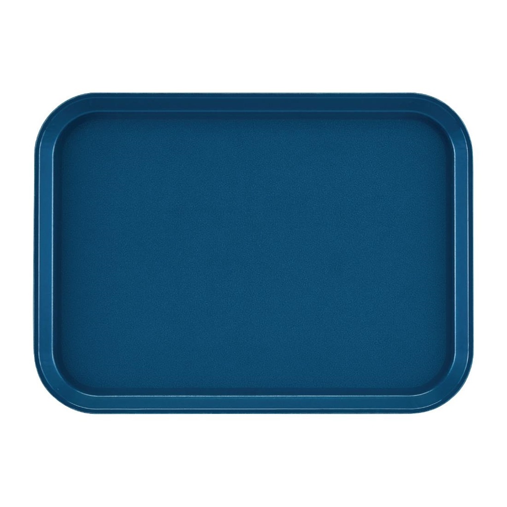 Plateau rectangulaire antidérapant en fibre de verre EpicTread Cambro bleu 35 cm