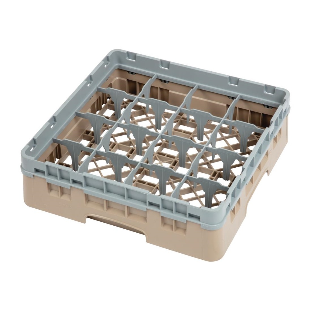 Casier à verres 16 compartiments Camrack Cambro beige hauteur max 92mm