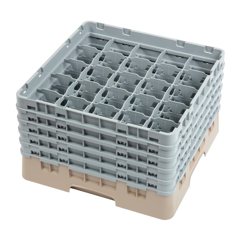 Casier à verres 25 compartiments Camrack Cambro beige hauteur max 257mm