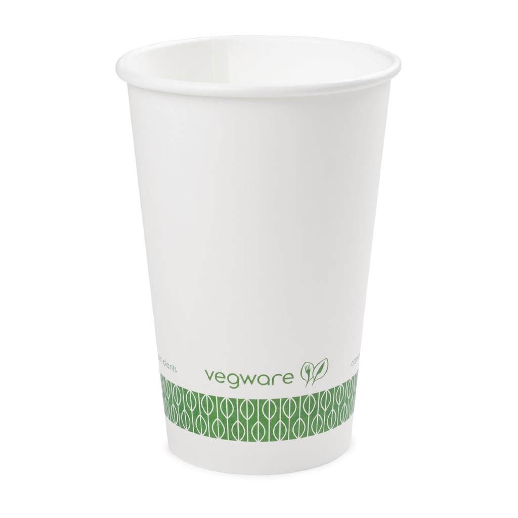 Gobelets boissons chaudes compostables Vegware blancs 45,5 cl (x1000)