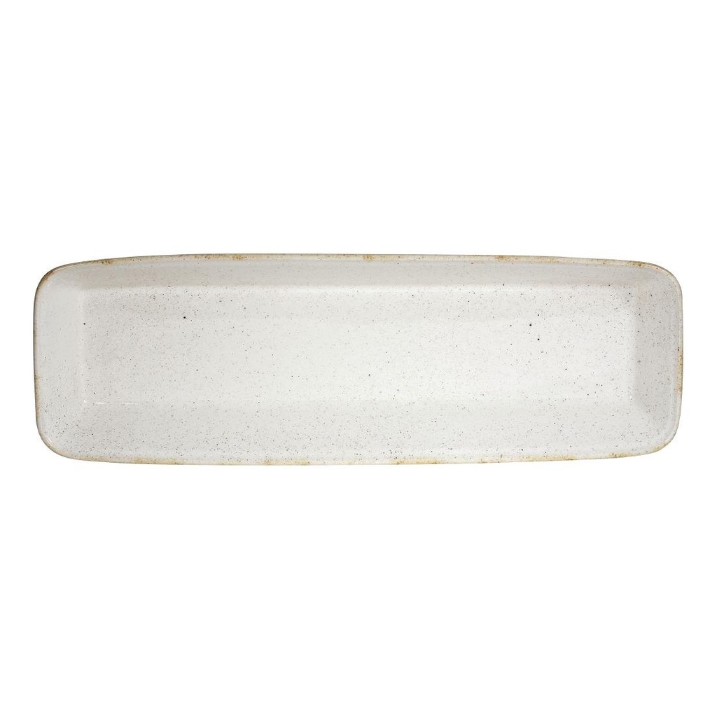 Plats à four rectangulaires Churchill Stonecast Hints blanc orge 160 x 530 mm (lot de 2)