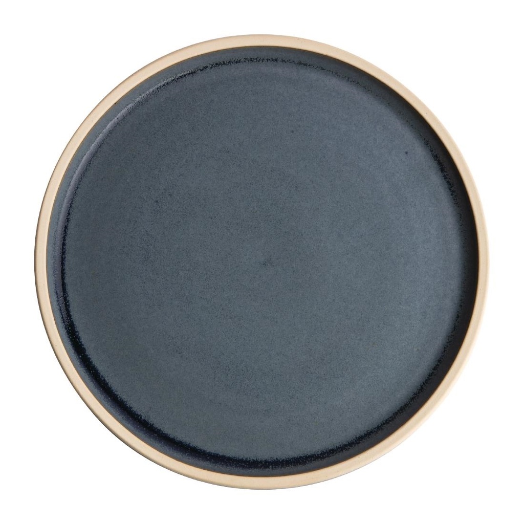 Assiettes plates bord droit granit bleu Olympia Canvas 18 cm  (Lot de 6)