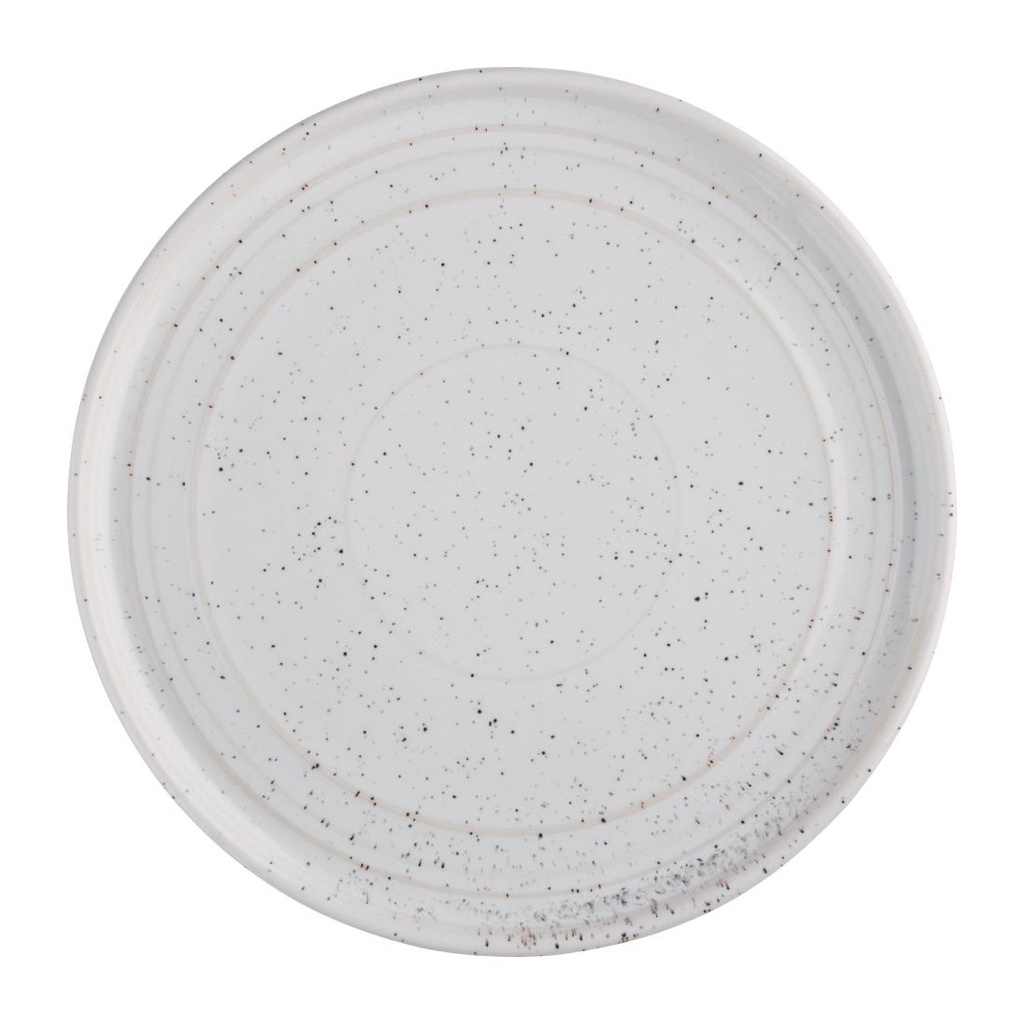 Assiettes plates rondes Olympia Cavolo blanc moucheté 220mm (lot de 6)