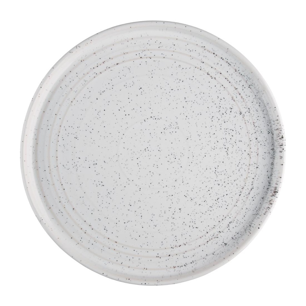 Assiettes plates rondes Olympia Cavolo blanc moucheté 270mm (lot de 4)