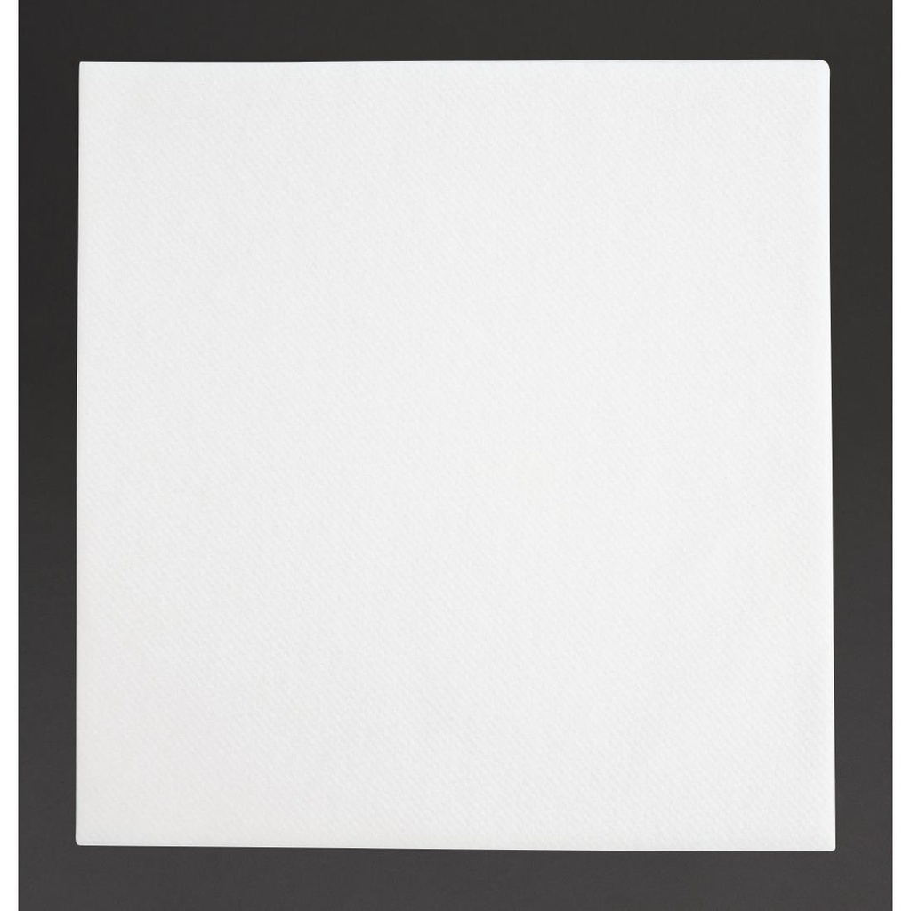 Serviettes dejeuner Airlaid pliage en 4 Fiesta Recyclable Premium Tablin blanches 40x40cm (lot de 500)