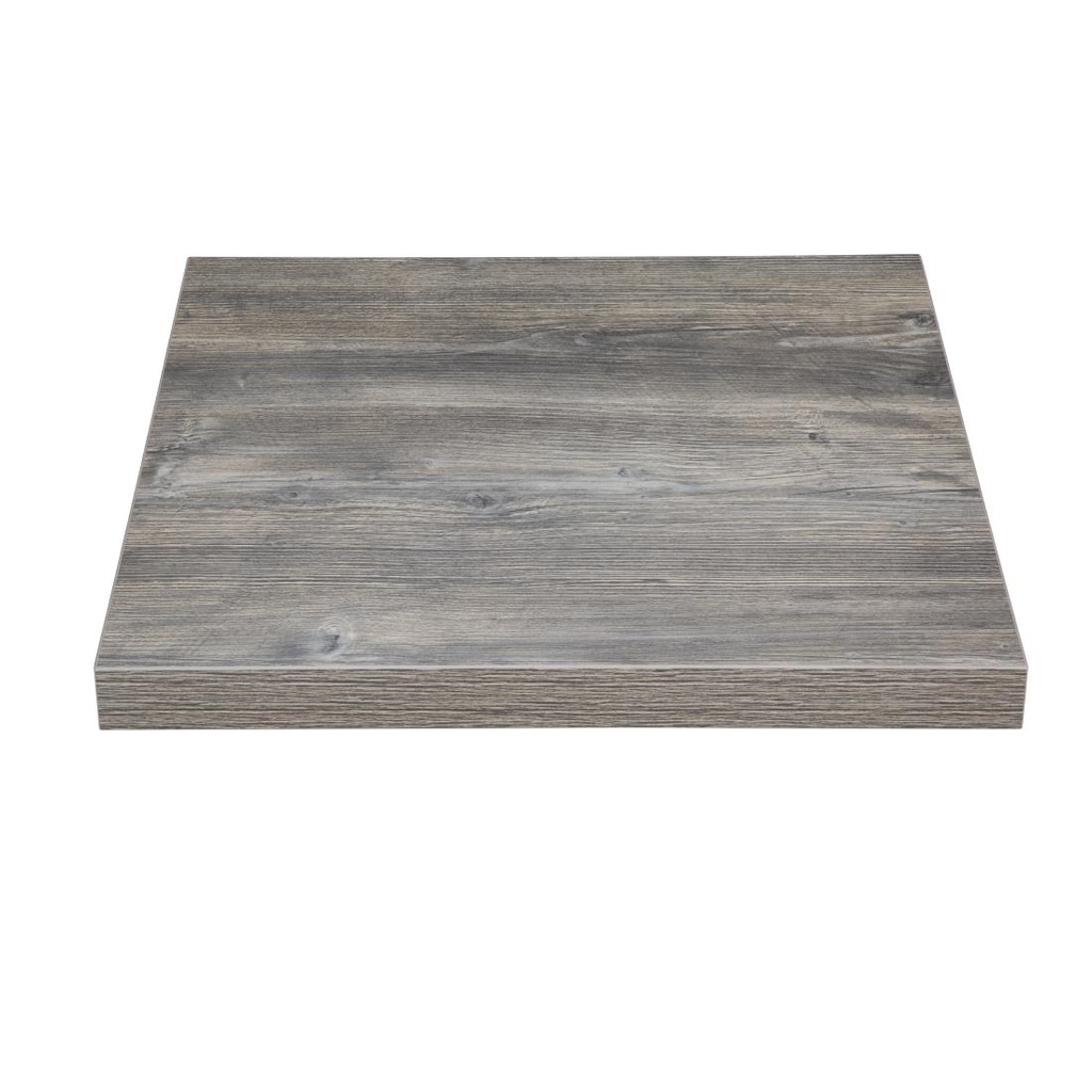 Plateau de table carré pré-percé en mélamine Bolero gris 700 mm