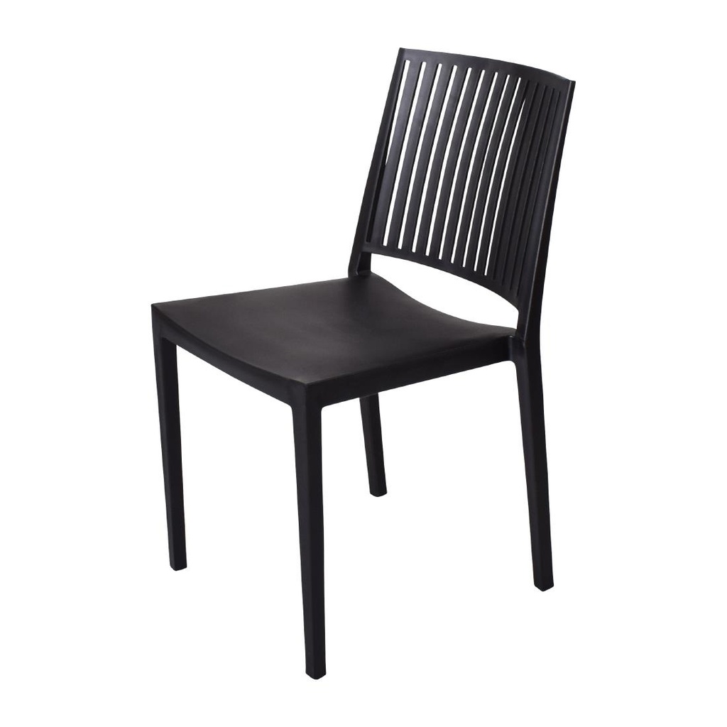 Chaises d'extérieur en polypropylène empilables Baltimore noires (lot de 4)