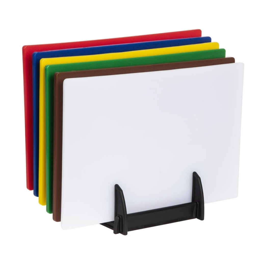 Lot de 6 planches à découper standard basse densité avec support et poster Hygiplas