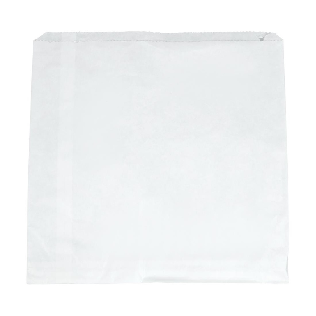 Sachets plats blancs compostables en papier recyclé Vegware 254x254mm (Lot de 1000)