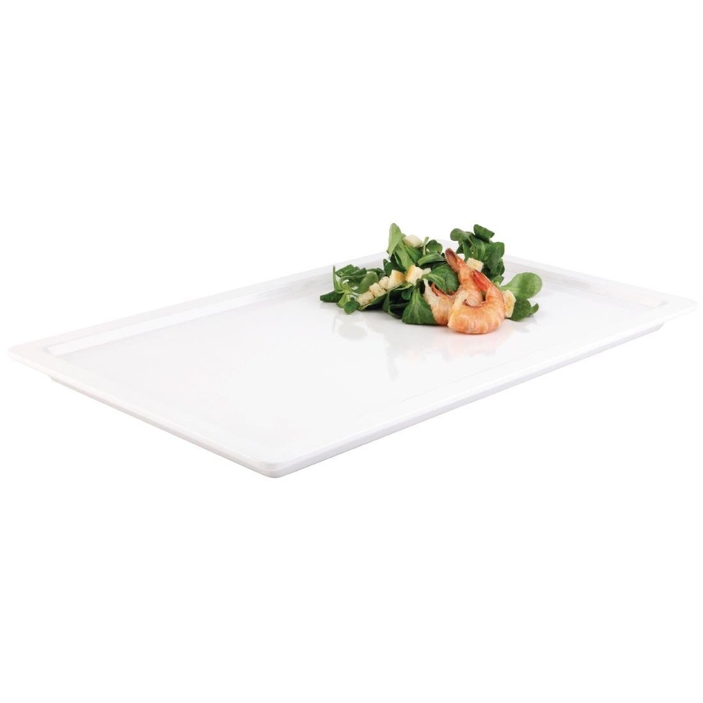 Plateau rectangulaire en mélamine blanc APS GN1/1