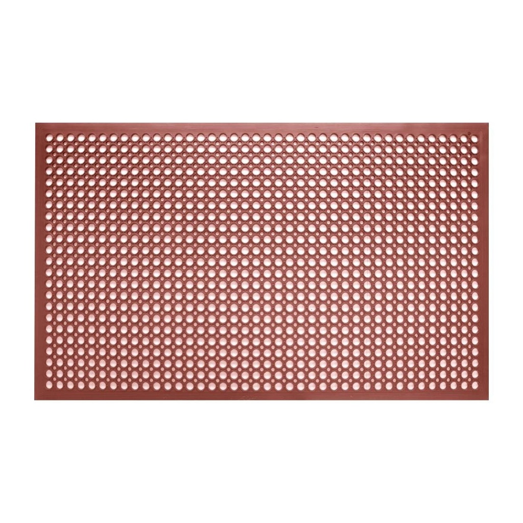 Tapis en caoutchouc anti-dérapant et anti-fatigue Jantex rouge 1500 x 900mm