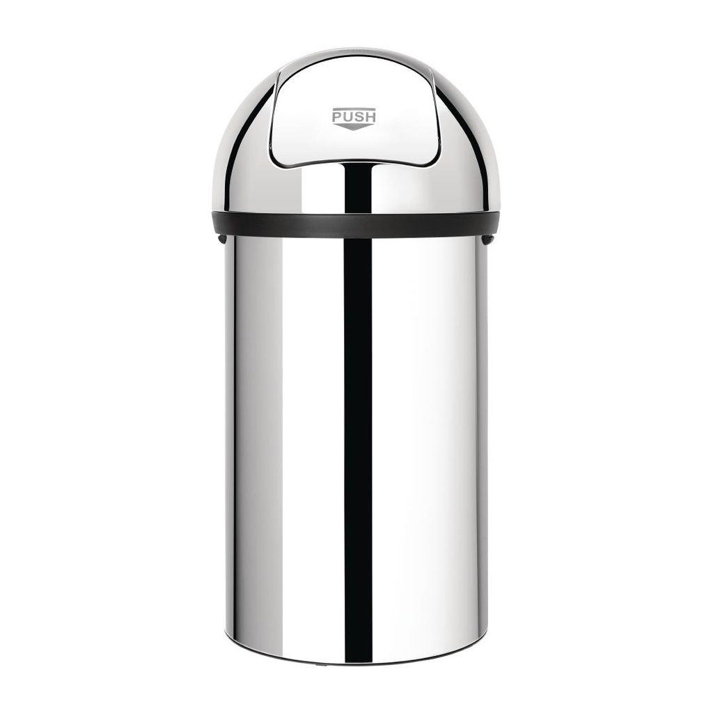 Poubelle à battant en inox Push Brabantia 60L