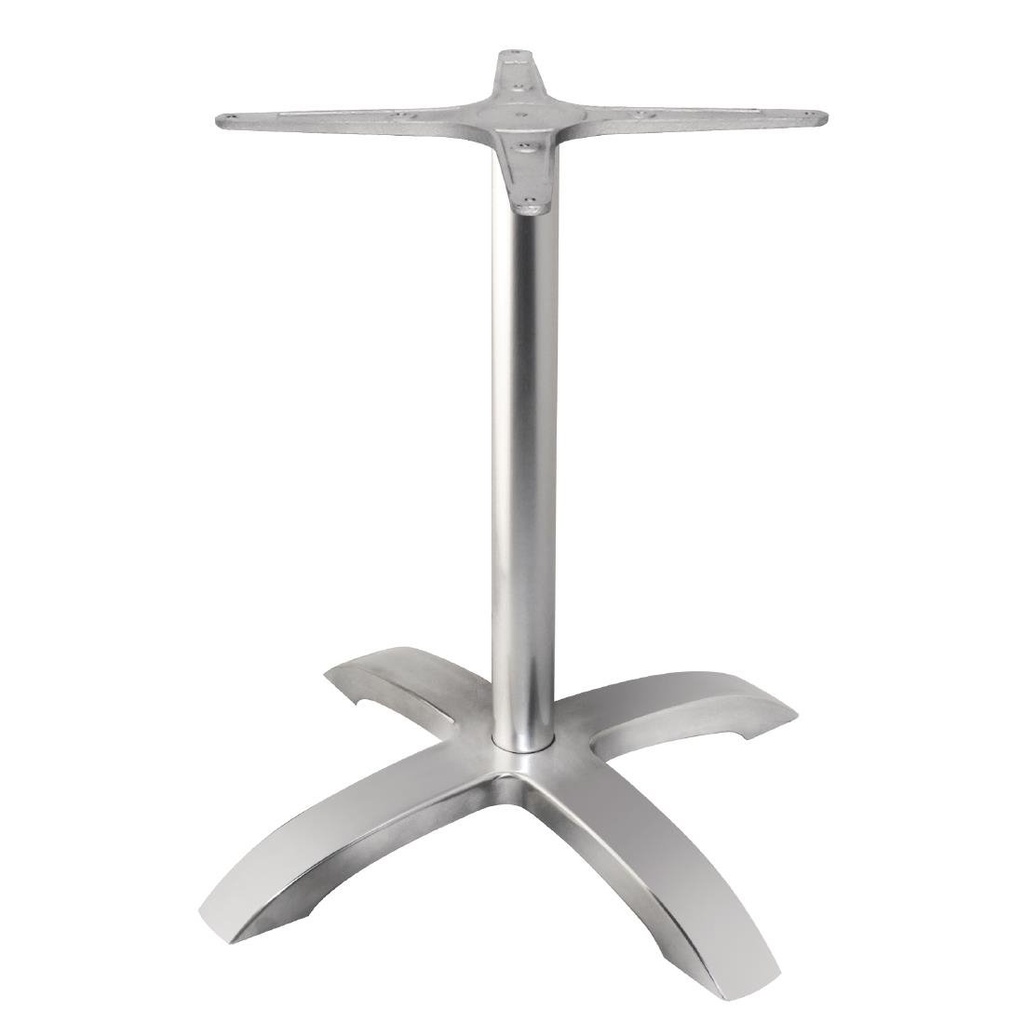 Pied de table 4 branches Bolero aluminium brossé