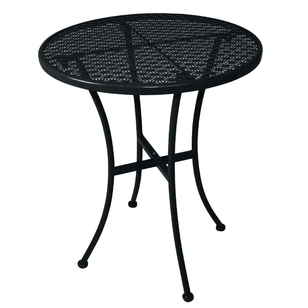 Table bistro ronde en acier ajouré Bolero noire 600mm