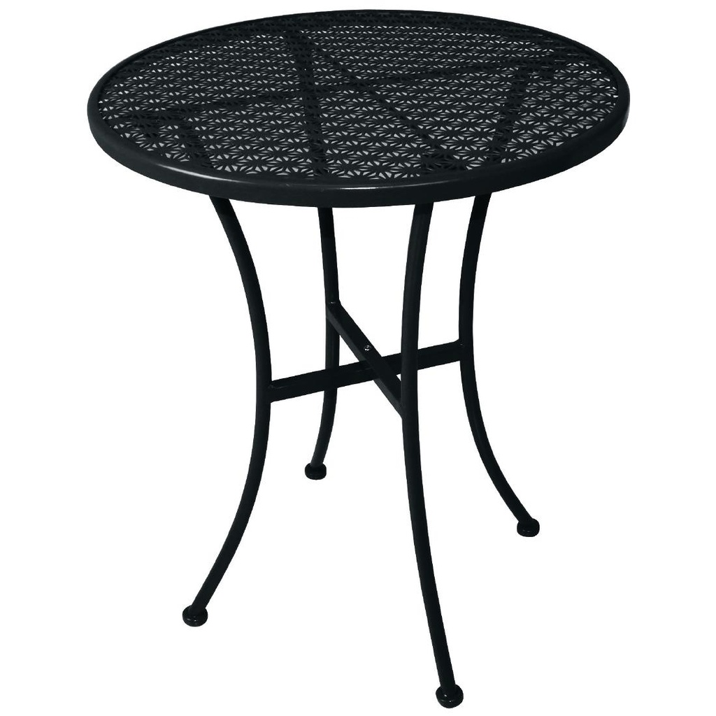 Table bistro ronde en acier ajouré Bolero noire 600mm